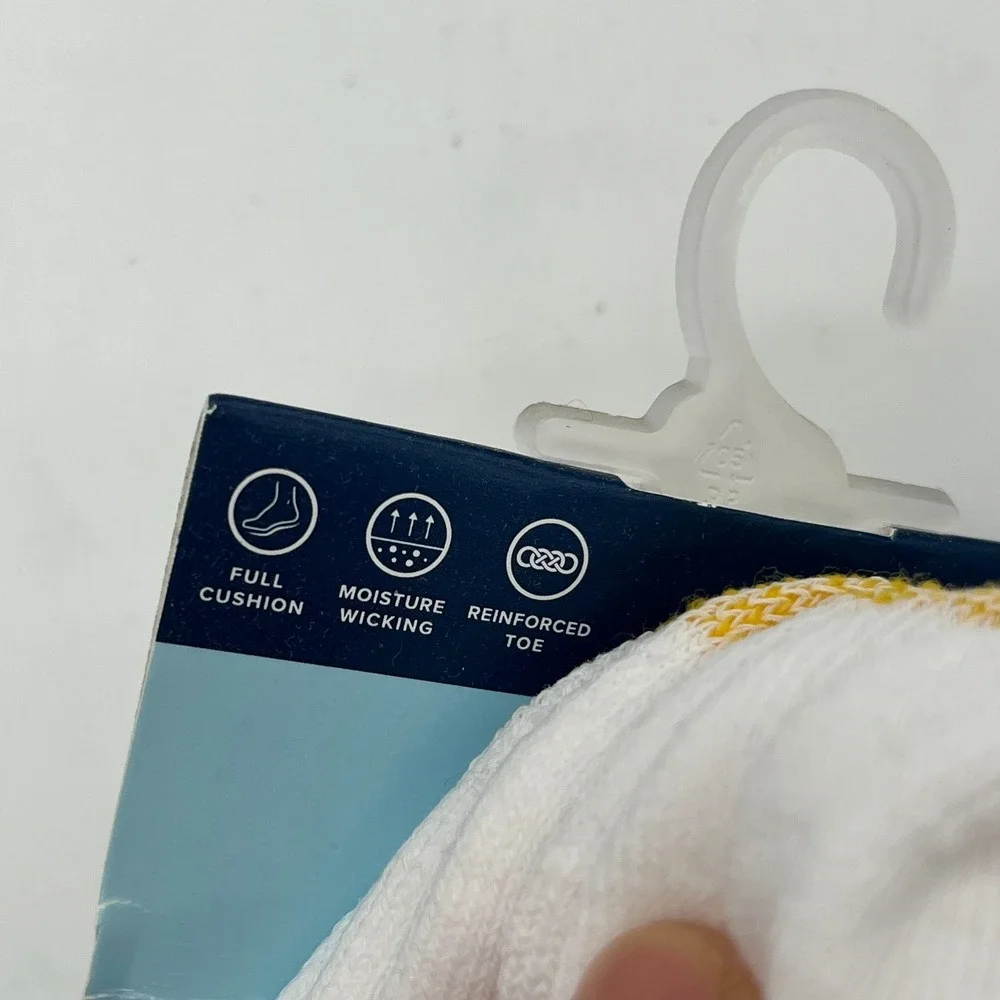 Goldtoe Sport Socks Mens 8-13 White Cushion Liner Plus 6 Pair No Show 4383RF